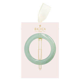 Barrette Ronde Vert d'Eau Bachca